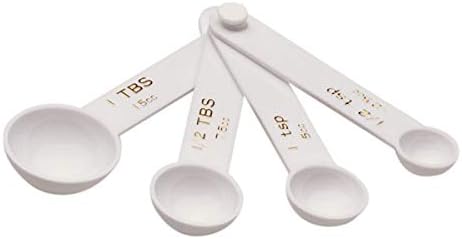 Norpro White Plastic Measuring Spoon Set, 4 Piece