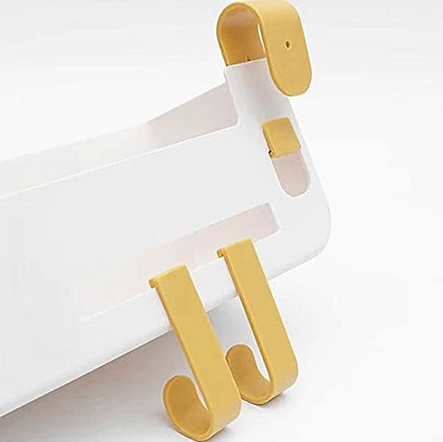 Bedside Hanging Caddy, Plastic Storage Shelf Holder for Phone, Glasses, Office Supplies in Dorm Room, Bathroom (White)