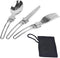 Portable 3 in 1 Folding Spoon Fork Knife Set - Stainless Steel Dinner Flatware for Camping Picnic Travel Hiking