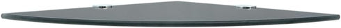 vidaXL Black Tempered Glass Corner Wall Shelf - Compact Design