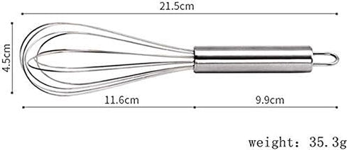 Aniso Silver Stainless Steel Whisk, 8.4 inches