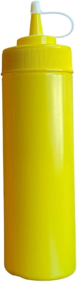 bark and lindy Set 12-Ounce Ketchup and Mustard Squeeze Bottle Dispenser Each For BBQ, Picnics and Home Use - Wide