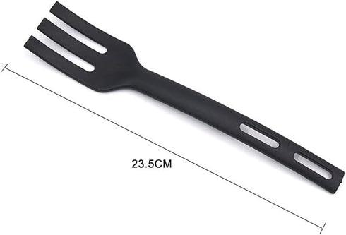 Kitchen Cooking Tools 3Pcs Mini Nylon Utensils Set, Slotted Turner, Solid Spoon, Fork for Children Dinner Tools (Black)