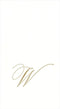 Caspari White Pearl Paper Linen Guest Towels, Monogram Initial W, Pack of