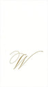 Caspari White Pearl Paper Linen Guest Towels, Monogram Initial W, Pack of