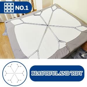 TGOOD Bed Sheet Holder Straps, Adjustable Mattress Cover Clips, Elastic Grippers for Bedding, 4 Fasteners