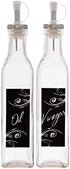 TopNotch Outlet 2-Piece Set Oil and Vinegar Dispensers - Oil and Vinegar Glass Bottle - Form Meets Function in These