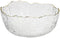 TOSSOW Glass Salad Bowl, Irregular Shape Serving Bowls, 25 oz Pyrex Mixing Bowls for Kitchen Prep, Transparent