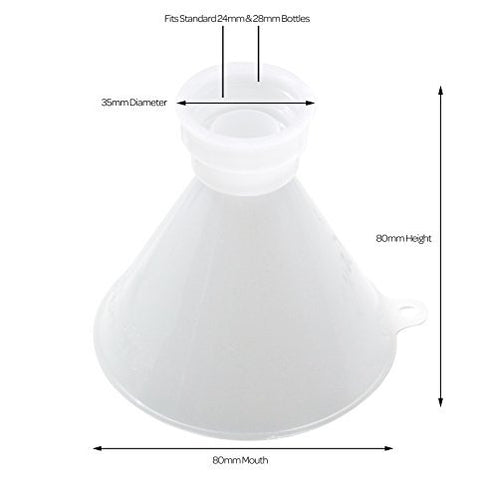 Threaded Plastic Funnels for 24 mm and 28 mm Bottles, Set of 2