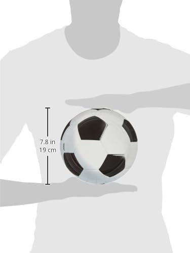 3D Soccer Black & White Paper Round Dessert Plates, 7" (8ct) for Sports Enthusiasts