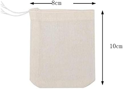 HLLMX 20 PCSReusable Tea Bag Spice Bags Muslin Bags Unbleached for Herbs Tea Coffee Cooking Brewing Straining Cheesecloth Bone Broth Brew Bags Soup Gravy Broth Stew Bags by HLLMX