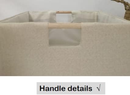 Foldable Rectangle Storage Bin with Handles, Gray Closet Baskets for Home Office and Car