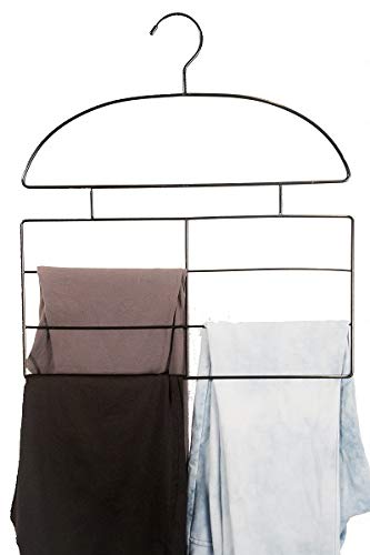 DR. ORGANIZER Leggings/Yoga Pants & Tank Top Closet Organizer Hanger, 2 Piece Set, Black