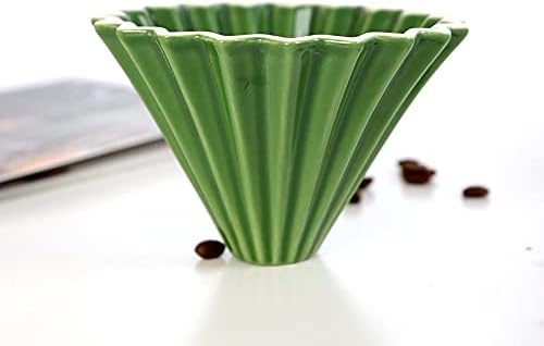 Origami Filter Cup, Non-Electric Pour Over Coffee Dripper, Ceramic Pour Over Coffee Maker, Easy Manual Brew Maker,