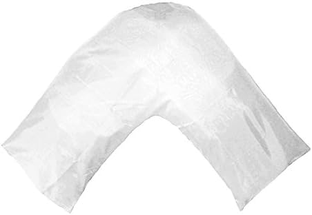 TAOSON Silky Soft Satin Envelope Style V Shaped Pillow Cover, Non Zippered Only Cover, White