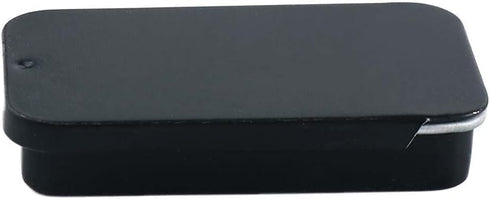 Black Metal Rectangular Mini Tin Box, Iron Box Tinplate Push Candy Pill Cases for Home Organizer (60x34x11mm).