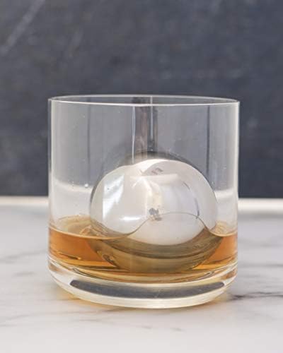 Cestari Whiskey Ball - Reusable Stainless Steel Ice Spheres, Chill Your Scotch, Vodka, Wine - Set of 2 Drink Coolers
