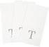 15.8 7.9 Inch 50 Luxenap X Linen-Feel Guest Towels, Lettered Hand Towels - Silver Letter 'T', Sans Serif Font, White