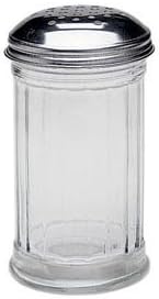 SET 2 12 Oz. of - (Ounce) Multi-purpose Spice Seasoning Grated Cheese Shaker Retro Dispenser, Glass Jar, Perforated