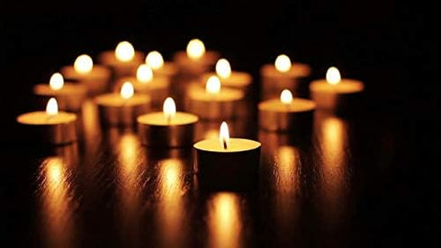 White Unscented Tea Lights, Smokeless & Dripless, Long Lasting Flames for Dinners & Events (Bulk Pack of 100)