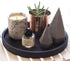 Lobolighting Black Round Decorative Serving Tray, Black Decorative Tray for Coffee Table Centerpieces Modern Farmhouse