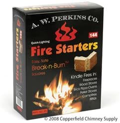 Chimney 81190 AW Perkins Fire Starters - 144 Squares Per Box