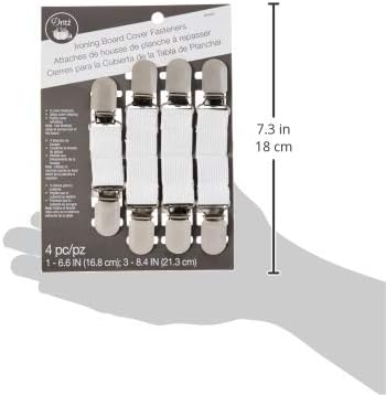 Dritz Clothing Care Ironing Board Cover Fasteners, White, 4-Count