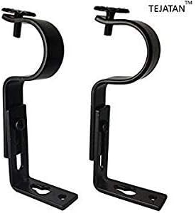 Adjustable Curtain Rod Brackets, Black, Set of 2