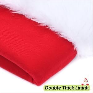 Santa Hat for Kids/Baby - Unisex Warm Comfort Red Velvet Holiday Xmas Hat for New Year Party Decoration