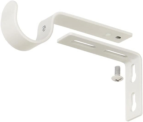 Ivilon Adjustable Brackets for Curtain Rods - Set of 2 for 1 or 1 1/8 Inch Rods - Ivory