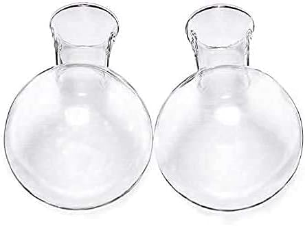 Bulb 1.18 2 Pack Kingbuy Glass Vase with Side-Hole (Hole to Hole Opening Dia.: in) for Replacement Planter Terrarium