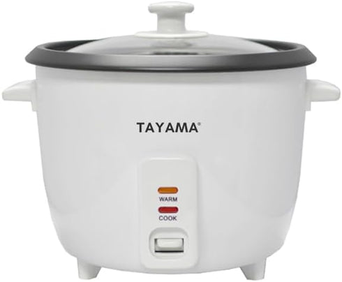 8 (RC-8R) Tayama Rice Cooker with Steam Tray Cups, White