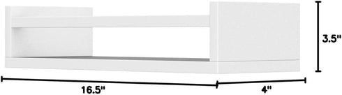 Onlysky Set 4 of Wall-Mounted Kid's Bookshelf - White Floating Nursery Book Shelves - Durable Wood Construction - Ideal