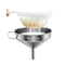5-Inch Funnel with Fine Mesh Strainer, 304 Stainless Steel Cooking Oil Filter Strainer