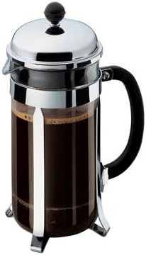 51oz Bodum Chambord French Press Coffee Maker, High-Heat Borosilicate Glass, Polished Stainless Steel Made in Portugal