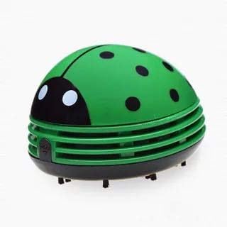 Mini Portable Handheld Cordless Crumb Sweeper - Desktop Dust Vacuum Cleaner (Ladybug, Green)
