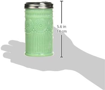 3.0625" 5.75", Tablecraft Sugar Shaker with Stainless Steel Top, x Green