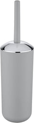 Brasil Toilet Brush with Holder - Plastic Toilet Bowl Cleaner Brush, Grey, Dimensions 3.9 x 3.9 x 14.6 in