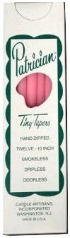 D'light Online Patrician 10 Inch Hand Dipped Skinny Taper Candles (Set of 12, Pink)