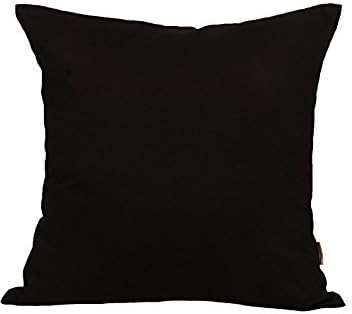 Handmade Decorative Solid 100% Cotton Canvas Throw Pillow Covers/Pillow Shams, (26"x26", Black) by TangDepot