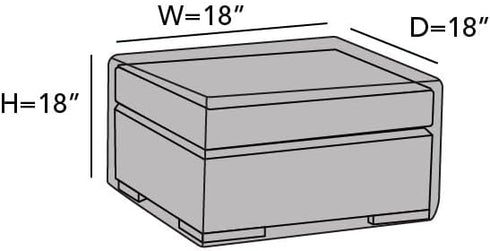 300D 18W 18D 18H, Covermates Elite Square Ottoman Cover Heavy-Duty Polyester, Water-Resistant, Mesh Vent, Drawcord