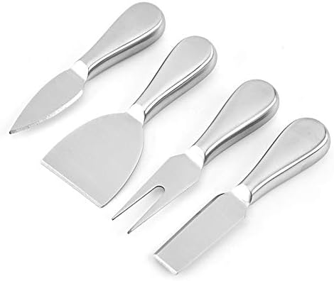 Premium Stainless Steel Cheese Tool Set, 4 Piece Cheese Knife Set for Cutting and Spreading Cheeses