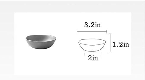 Classic Matte Ceramic Sauce Dishes - Sushi Dipping Bowls, Appetizer Plates with Irregular Edge for Kitchen, 3.2'' (Set