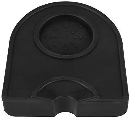 Silicone Coffee Tamp Mat, Anti-Skid Espresso Tampering Corner Pad Tool (Black)