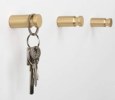 YANGQIHOME Pack of 4 Solid Gold Brass Coat Hooks - Wall Hanger Mounted Bathroom Hook Kitchenware Organizer