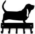 Basset Hound Key Holder & Leash Hanger, Large 9 inch Wide with 5 Hooks, Made in USA