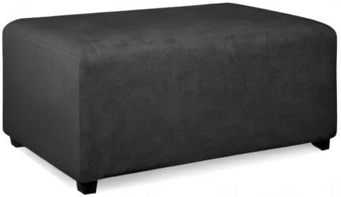 PureFit Super Stretch Soft Form Fit Ottoman Cover Rectangle - Ottoman Slipcovers for Foot Stool & Folding Storage