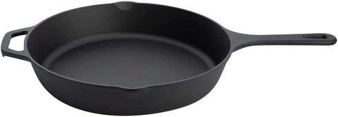 Restaurantware Met Lux 11.75 Inch Cast Iron Skillet, Pre-Seasoned Fry Pan for Indoor/Outdoor Cooking