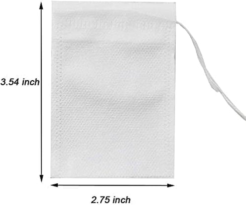 Tea Filter Bags with Free Tea Spoon, Safe & Natural Material, Disposable Tea Infuser for Loose Leaf Tea, Coffee, Spice, Herbs (200 pcs)