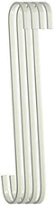 4-Pack 12 Inch White Finish Steel Hanging Flat Hooks - Heavy-Duty S Shaped Hooks for Kitchenware, Plants, Towels
